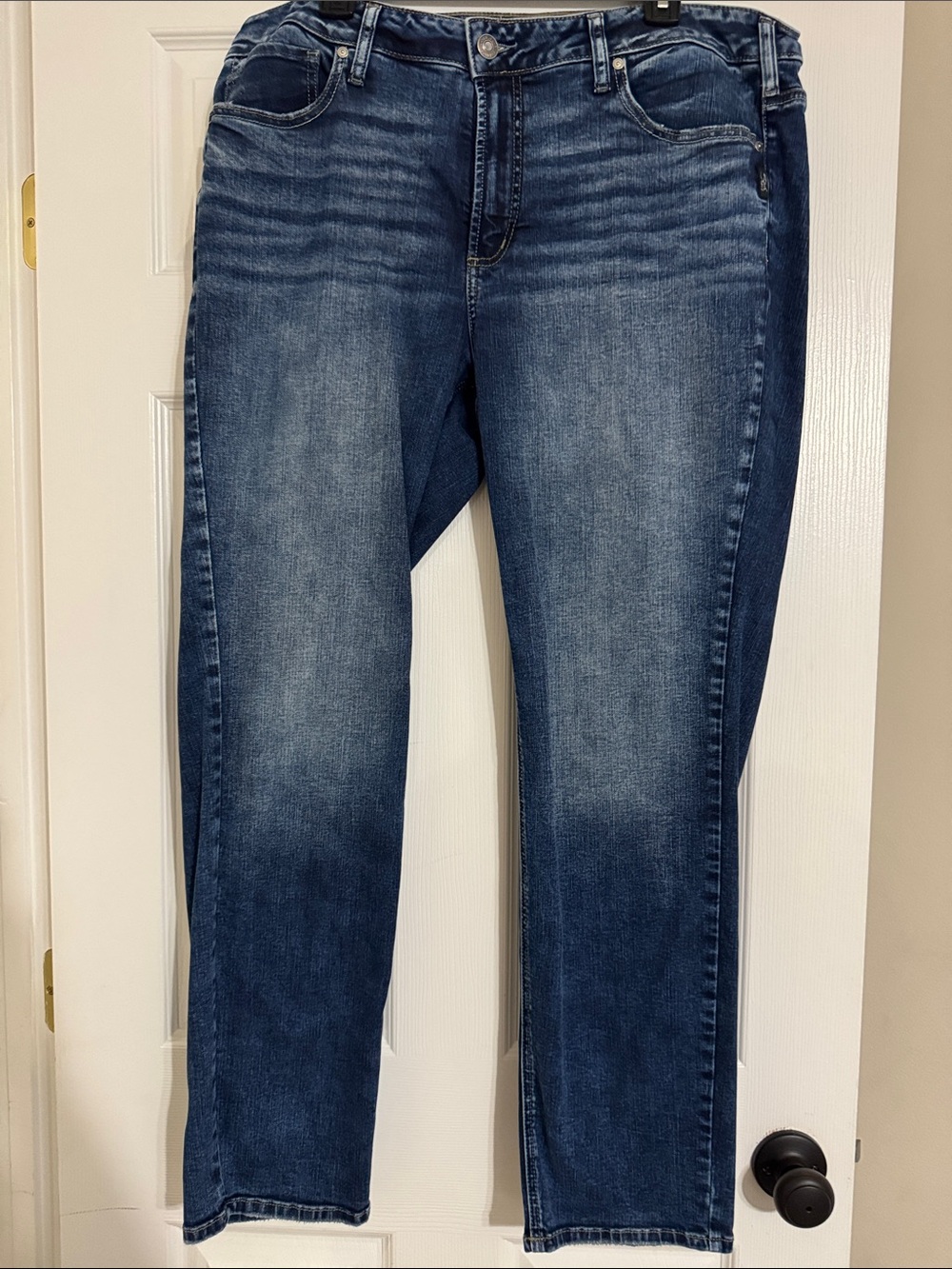 Silver Jeans Women's Faded Blue Straight-Leg Denim
